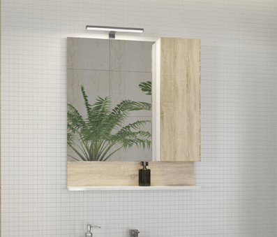 Зеркальный шкаф Comforty Рига 00004142212 70 см (дуб сонома)