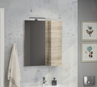 Зеркальный шкаф Comforty Тромсе 00004142221 60 см (дуб сонома)