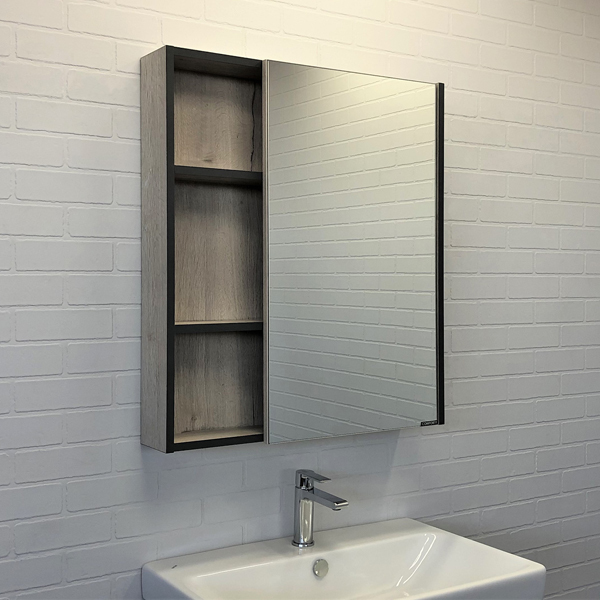 Зеркальный шкаф Comforty Вена 00-00009272 70 см (дуб дымчатый)