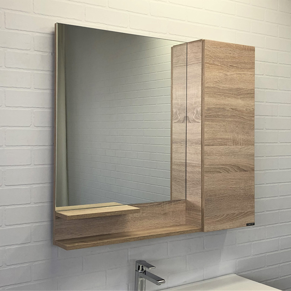 Зеркальный шкаф Comforty Варна 00-00009918 90 см (дуб сонома)