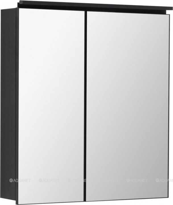 Зеркальный шкаф Aquanet De Aqua Алюминиум 70 см (черный)