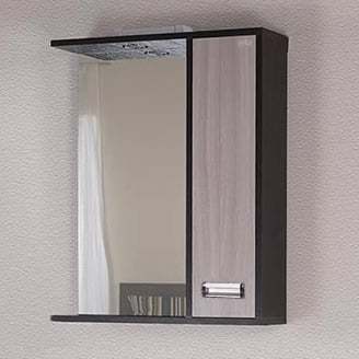 Зеркальный шкаф Onika Гамма 580*712 мм (LED) светлое дерево/темное дерево R