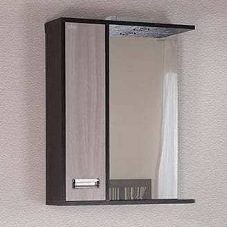Зеркальный шкаф Onika Гамма 580*712 мм (LED) светлое дерево/тёмное дерево L
