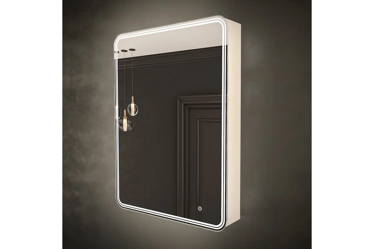 Зеркальный шкаф Art&Max Verona R AM-Ver-600-800-2D-R-DS-F 600*800 мм (LED) белый матовый R