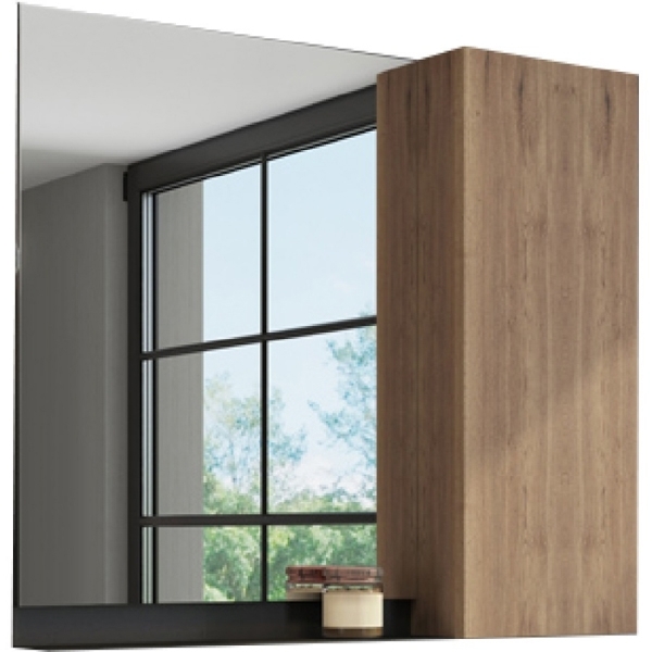 Зеркальный шкаф Comforty Кёльн 00004147987 90 см (дуб тёмный)