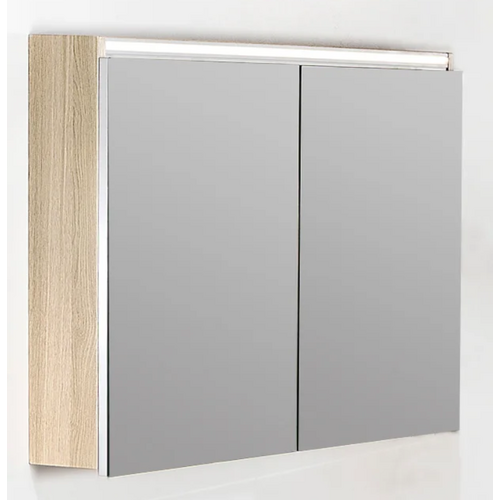 Зеркальный шкаф ArmadiArt Vallessi 546-L 1000*650 мм (LED) дуб светлый матовый