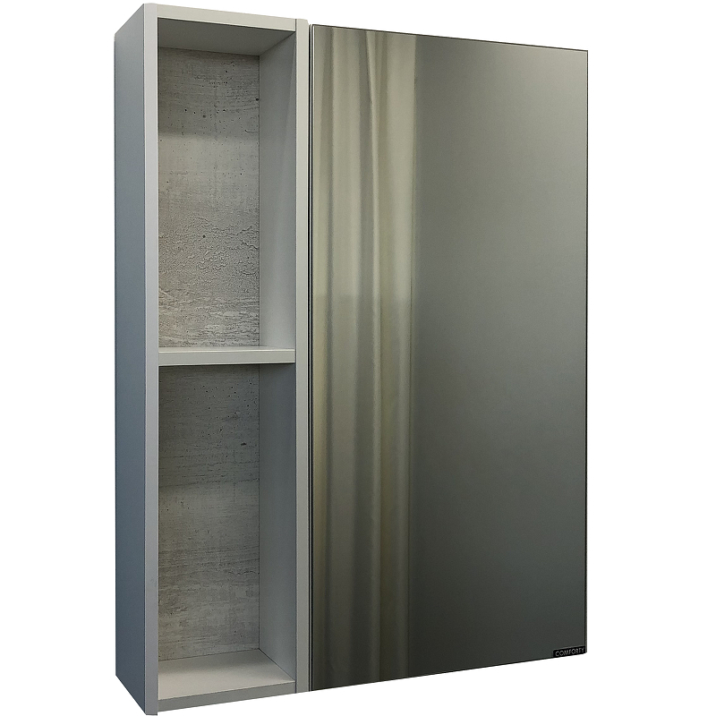 Зеркальный шкаф Comforty Прага 00004147599 60 см (дуб белый)