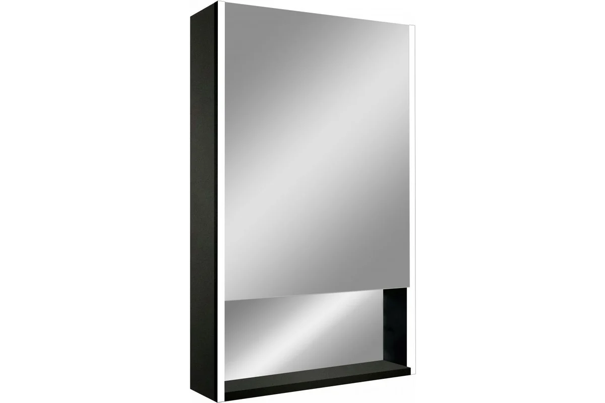 Зеркальный шкаф Art&Max Foggia R AM-Fog-600-800-1D-R-DS-F-Nero 600*800 мм (LED) чёрный матовый