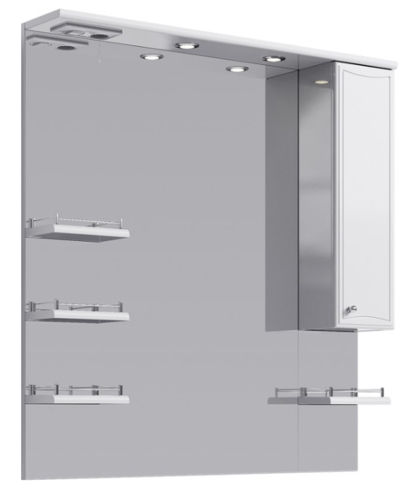 Зеркальный шкаф Aqwella Барселона Ba.02.10 1000*1080 мм (белый) LED