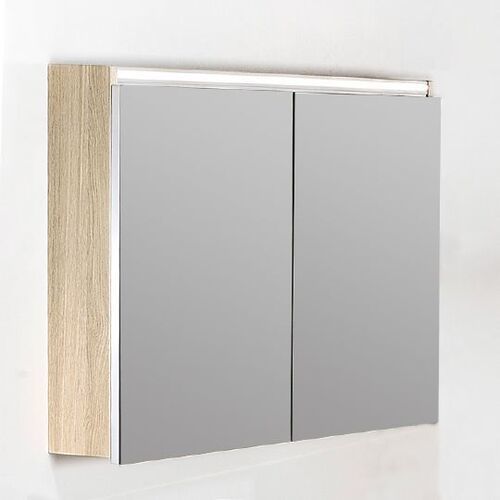 Зеркальный шкаф ArmadiArt Vallessi 547-L 800*650 мм (LED) дуб светлый матовый