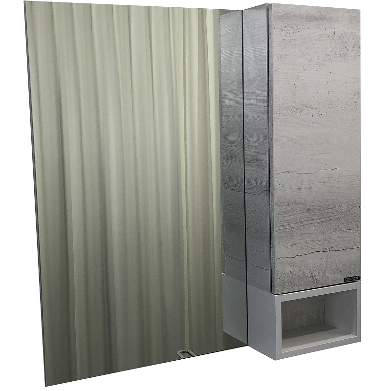 Зеркальный шкаф Comforty Прага 00004144199 75 см (дуб белый)