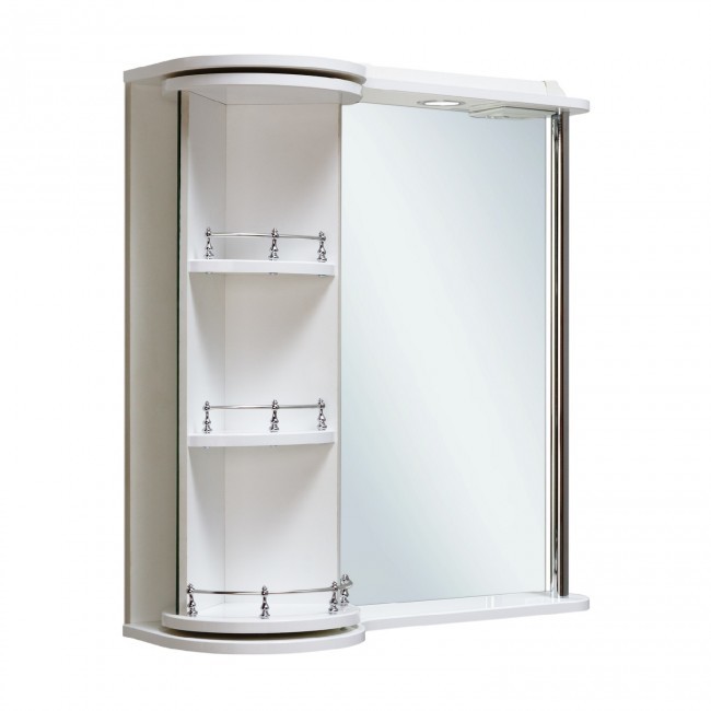 Зеркальный шкаф Runo Секрет 00000000580 65 см (белый)