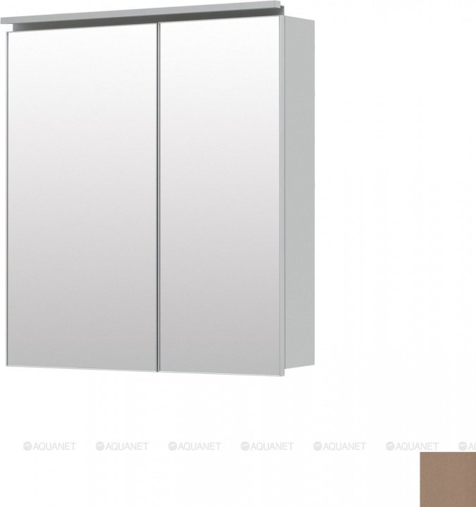 Зеркальный шкаф Aquanet De Aqua Алюминиум 70 см (медь)