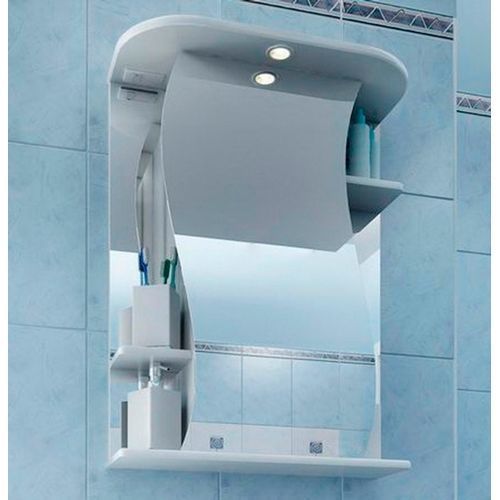 Зеркальный шкаф СанТа Лира 550*765 мм (белый) с подсветкой