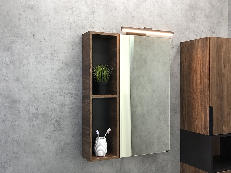 Зеркальный шкаф Comforty Штутгарт 00004151036 60 см (дуб тёмно-коричневый)