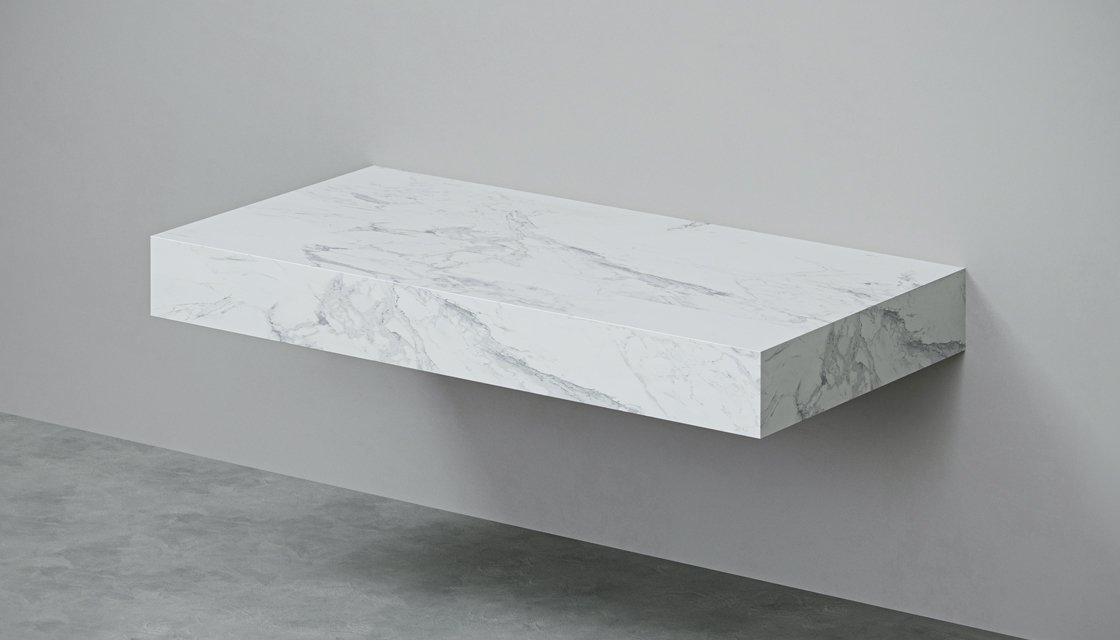 Столешница под раковину Velvex Unit 100 см (белый мрамор)