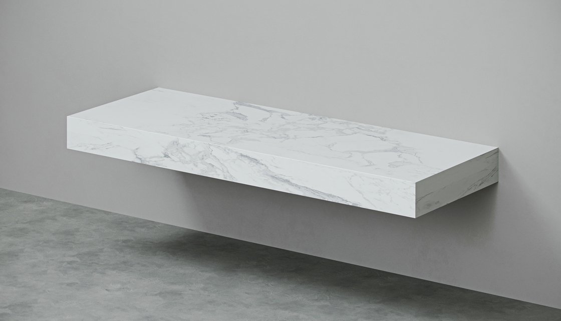 Столешница под раковину Velvex Unit 140 см (белый мрамор)