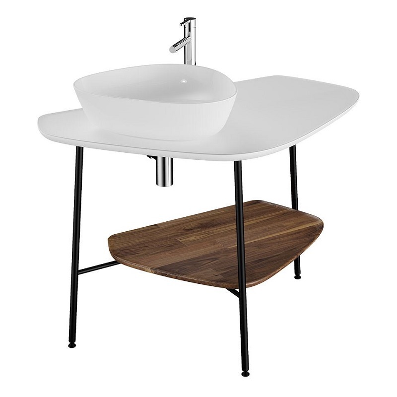 Керамическая столешница VitrA Plural, 100 cm, левосторонняя, Матовый Белый 62571