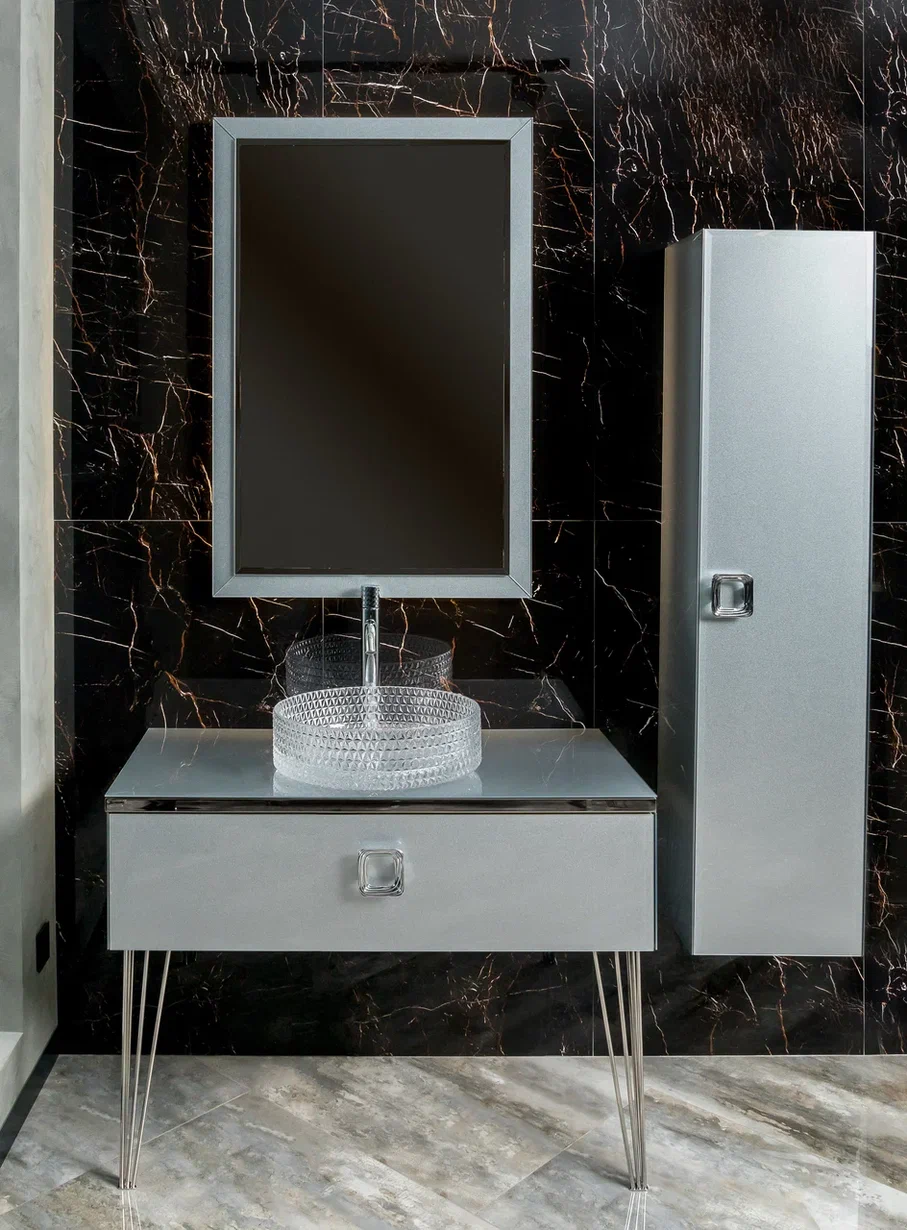 Столешница под раковину ArmadiArt Lucido 853-100-SL 100 см (серебро)