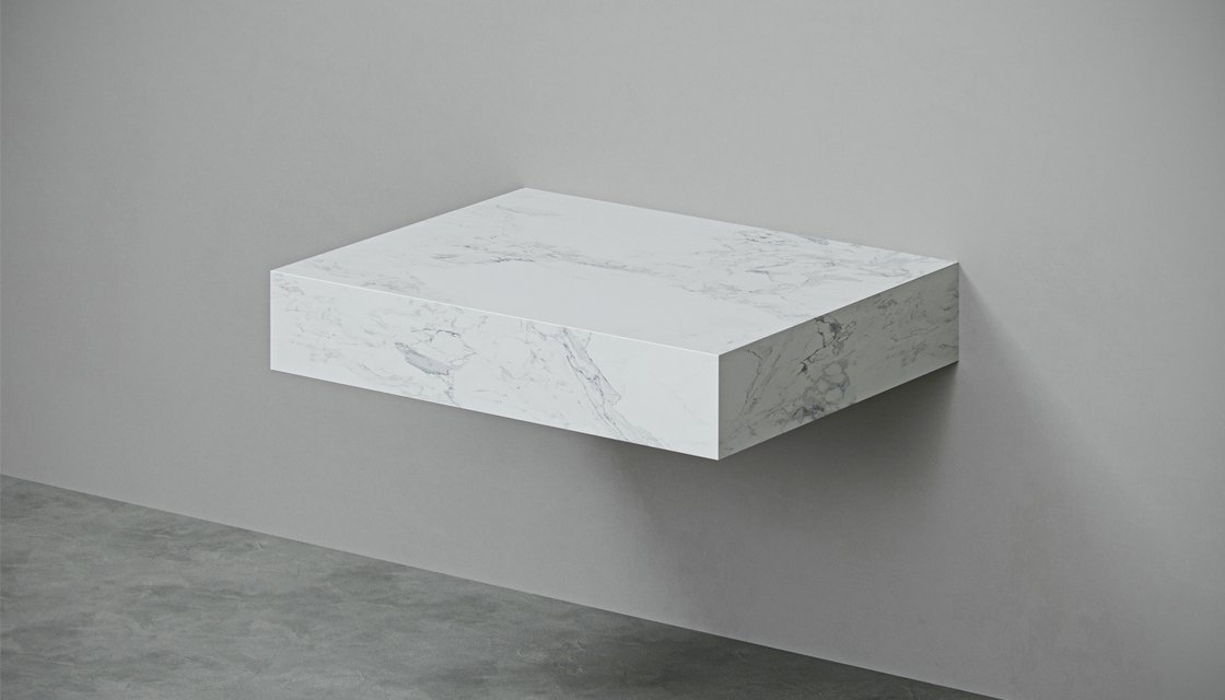 Столешница под раковину Velvex Unit 60 см (белый мрамор)