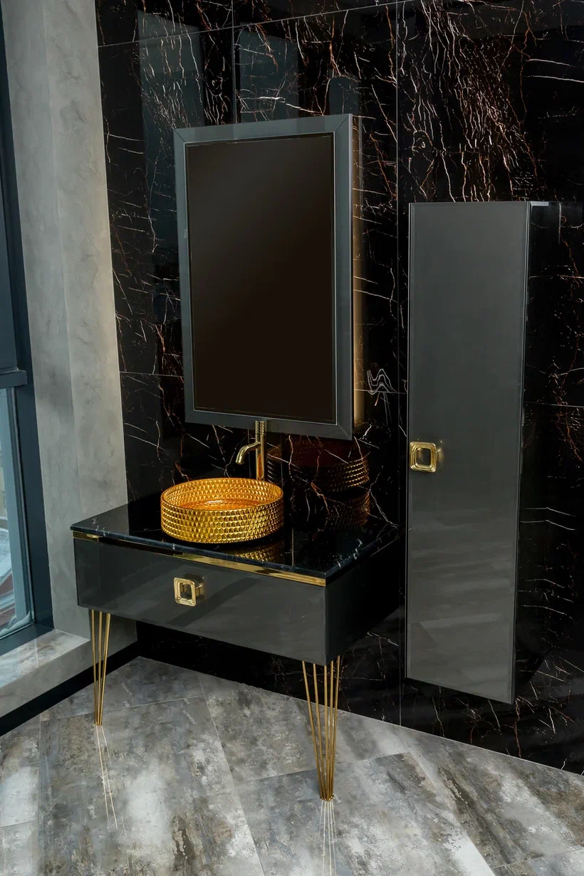 Столешница под раковину ArmadiArt Lucido 853-080-GR 80 см (графит)