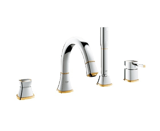 Смеситель на борт ванны Grohe Grandera 19936IG0 (золото/хром)