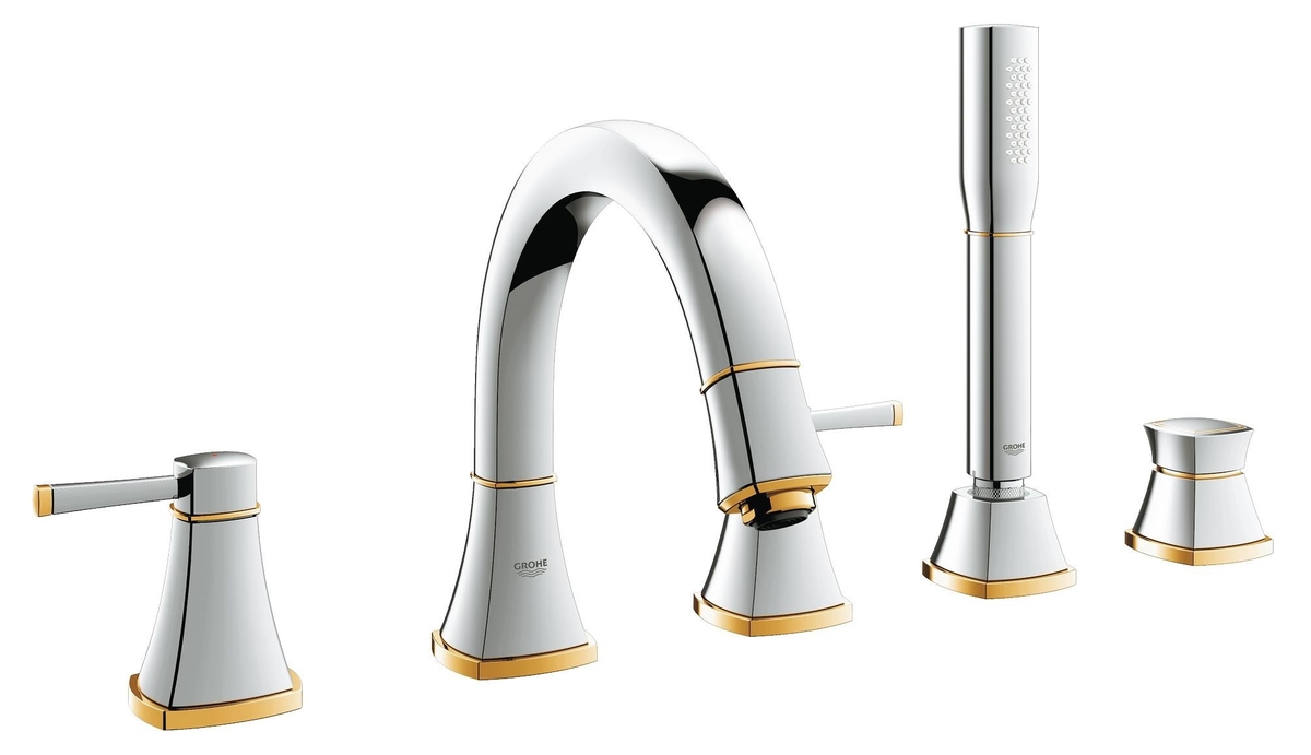 Смеситель на борт ванны Grohe Grandera 19919IG0 (золото/хром)