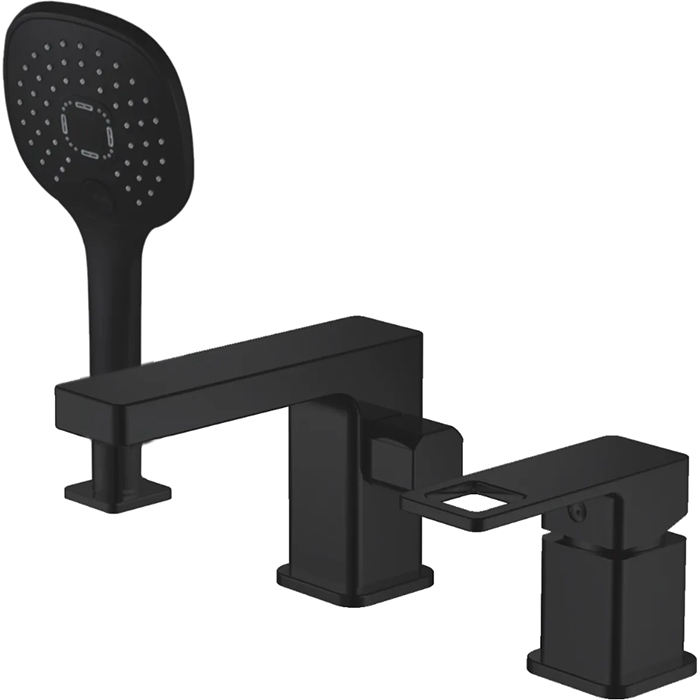 Смеситель на борт ванны Haiba HB80615-7 (чёрный матовый)