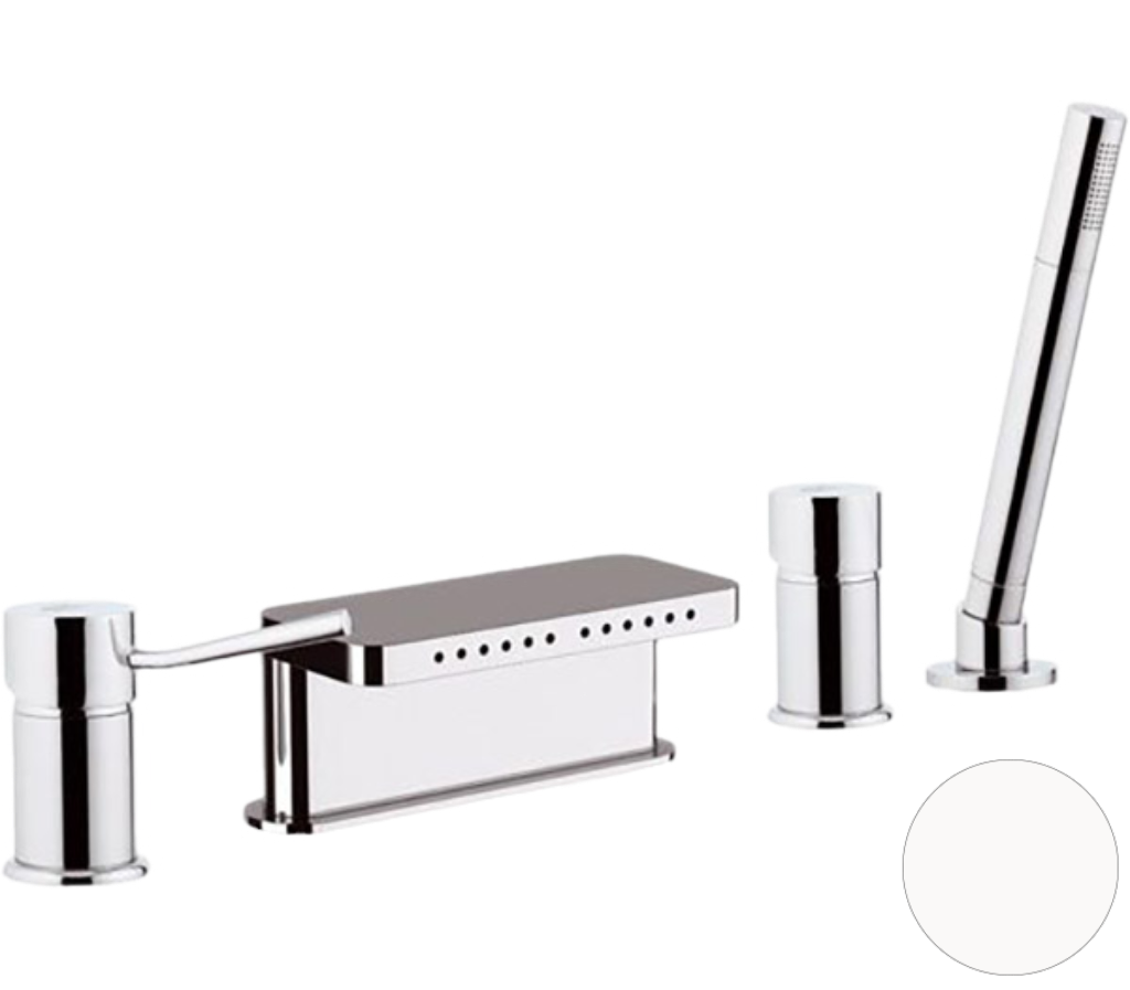 Смеситель на борт ванны Remer Minimal N06317MMBO (белый матовый)