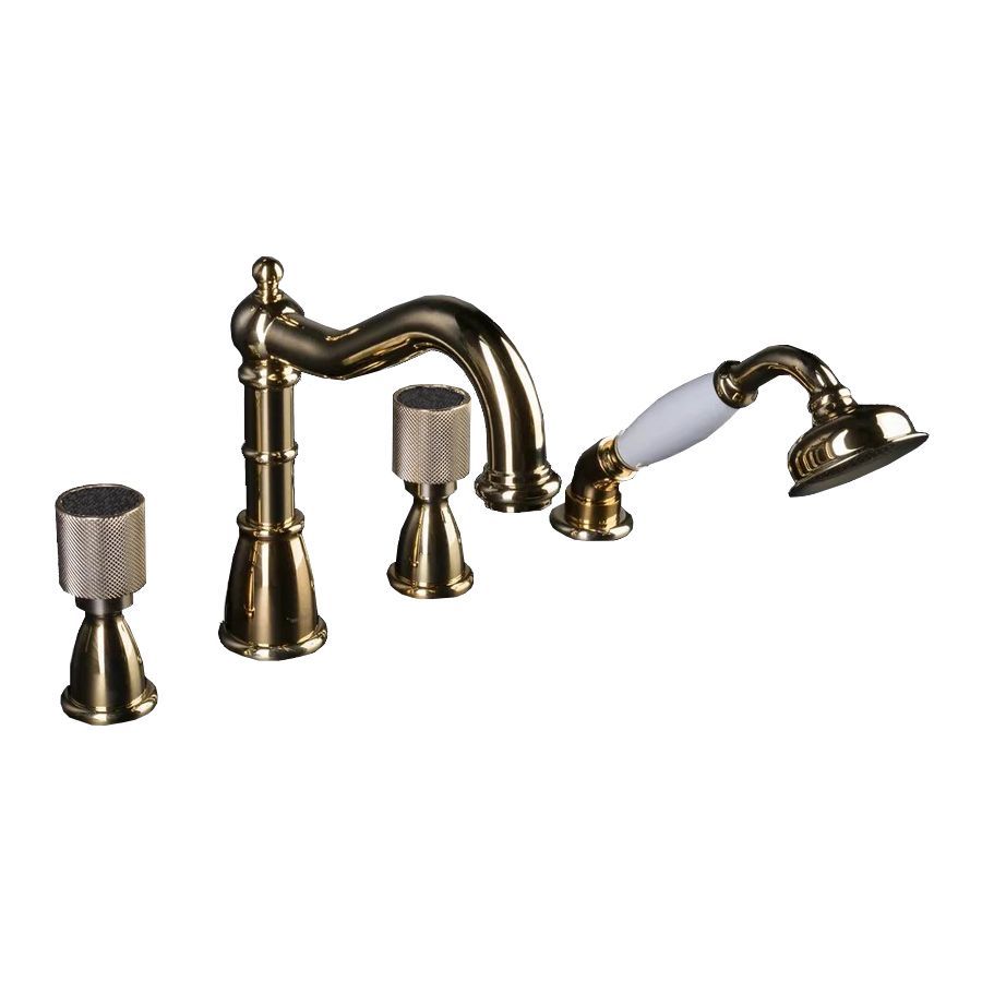 Смеситель на борт ванны Boheme Royal Cristal 395-Royal/CRST black (золото)
