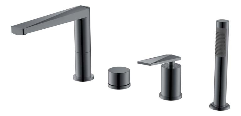 Смеситель на борт ванны Boheme Venturo 370-SGM (сталь)
