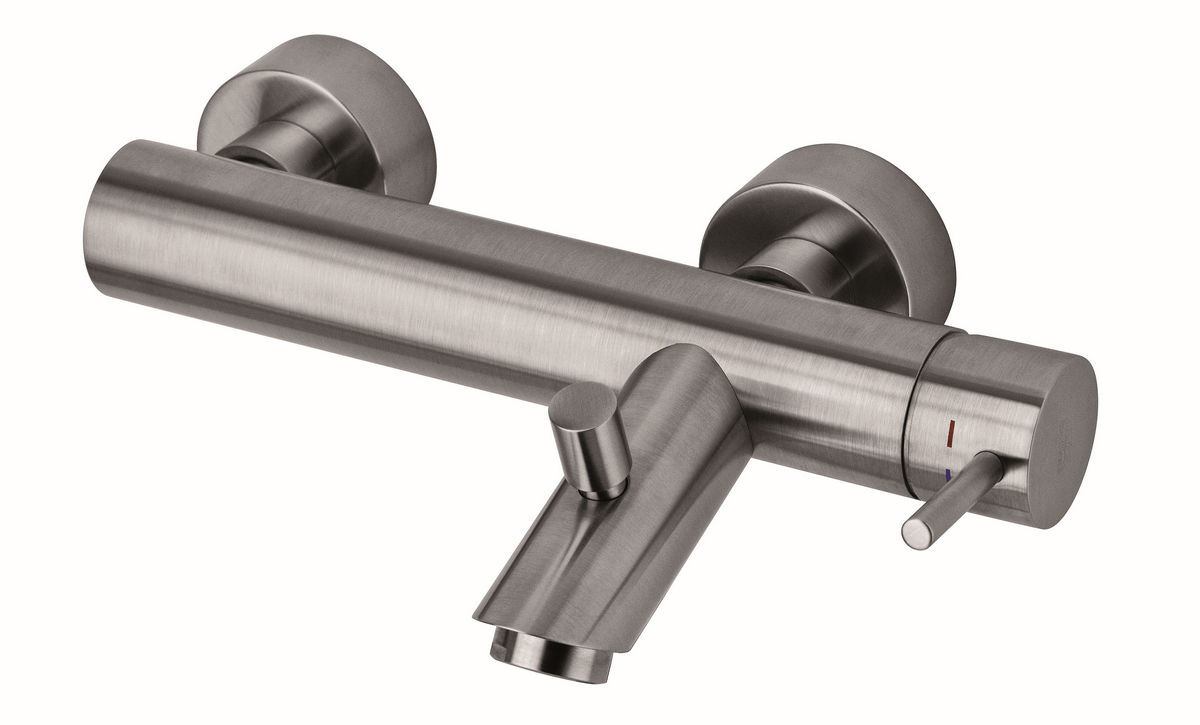 Смеситель для ванны с душем Paffoni Light LIG022ST, нержавеющая сталь