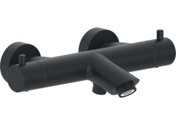 Смеситель для ванны с душем Paffoni Light LIQ022NO с термостатом, черный матовый