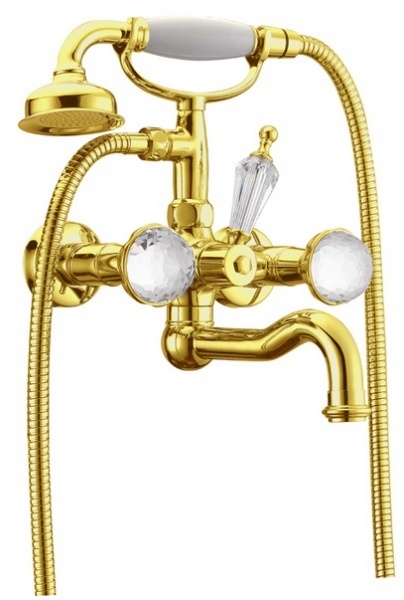 Смеситель для ванны и душа Boheme Imperiale Presente 333  (золотой)