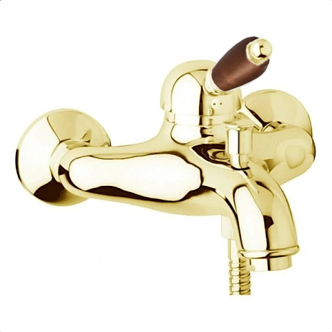 Смеситель для ванны Cezares ELITE-VM-03/24-Nc (золото 24 карат/орех)