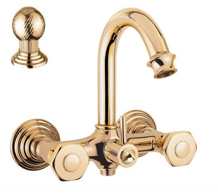 Смеситель для ванны Cezares APHRODITE-V-03/24-M (золото 24 карат)