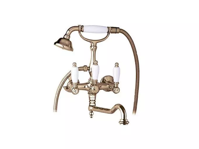 Смеситель для ванны с душем Cezares FIRST-VDF-02-Bi (бронза/белый)