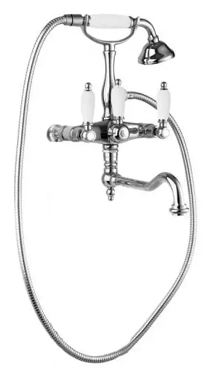 Смеситель для ванны с душем Cezares FIRST-VDF-01-Bi (хром/белый)