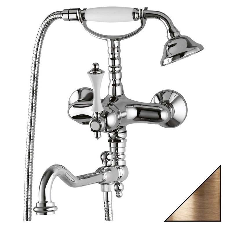 Смеситель для ванны с душем Cezares MARGOT-VDFM2-02-N (бронза/чёрный)