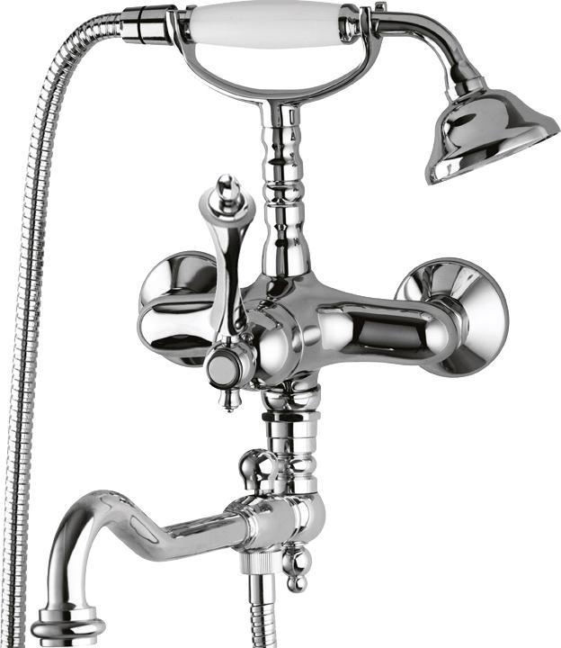 Смеситель для ванны с душем Cezares MARGOT-VDFM2-01-M (хром/белый)