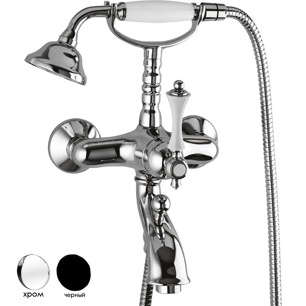Смеситель для ванны с душем Cezares MARGOT-VDM-01-N (хром/чёрный)