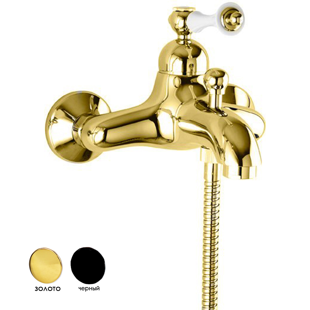 Смеситель для ванны Cezares MARGOT-VM-03/24-N (золото 24 карат/чёрный)