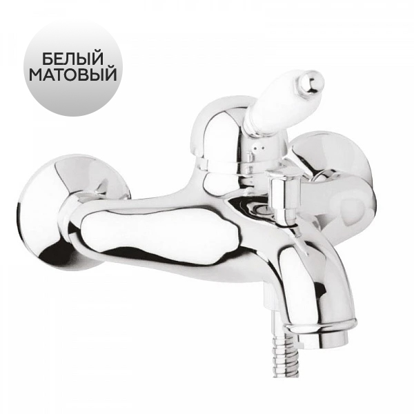 Смеситель для ванны Cezares ELITE-VM-BIO (хром/белый матовый)