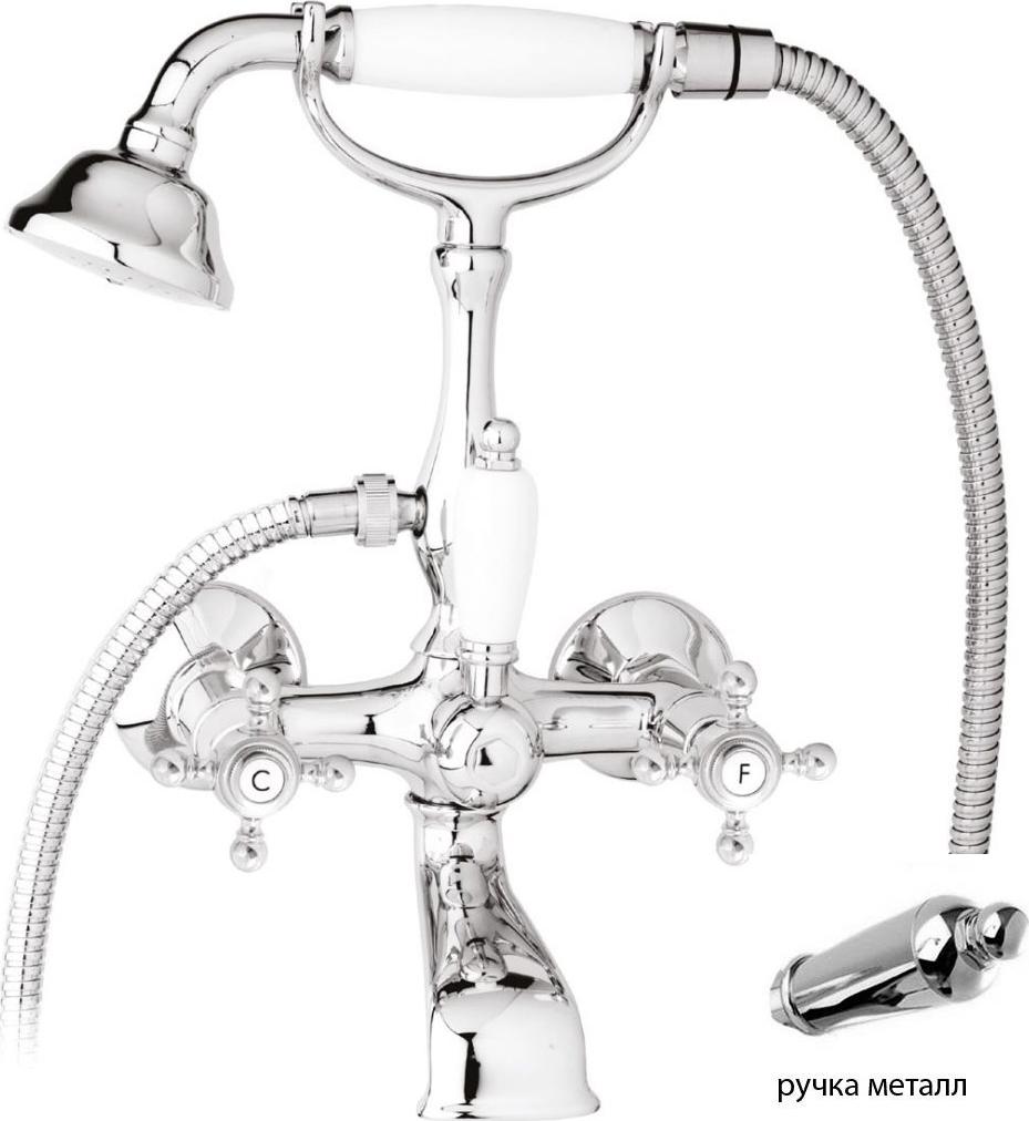 Смеситель для ванны с душем Cezares GOLF-VD-01-M (хром/белый)