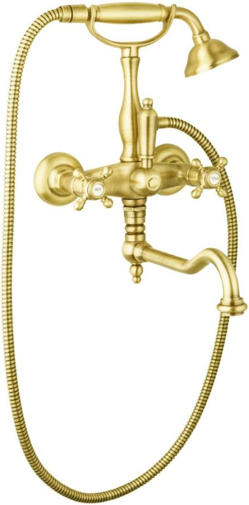 Смеситель для ванны с душем Cezares GOLF-VDF-03/24-M (золото 24 карат)