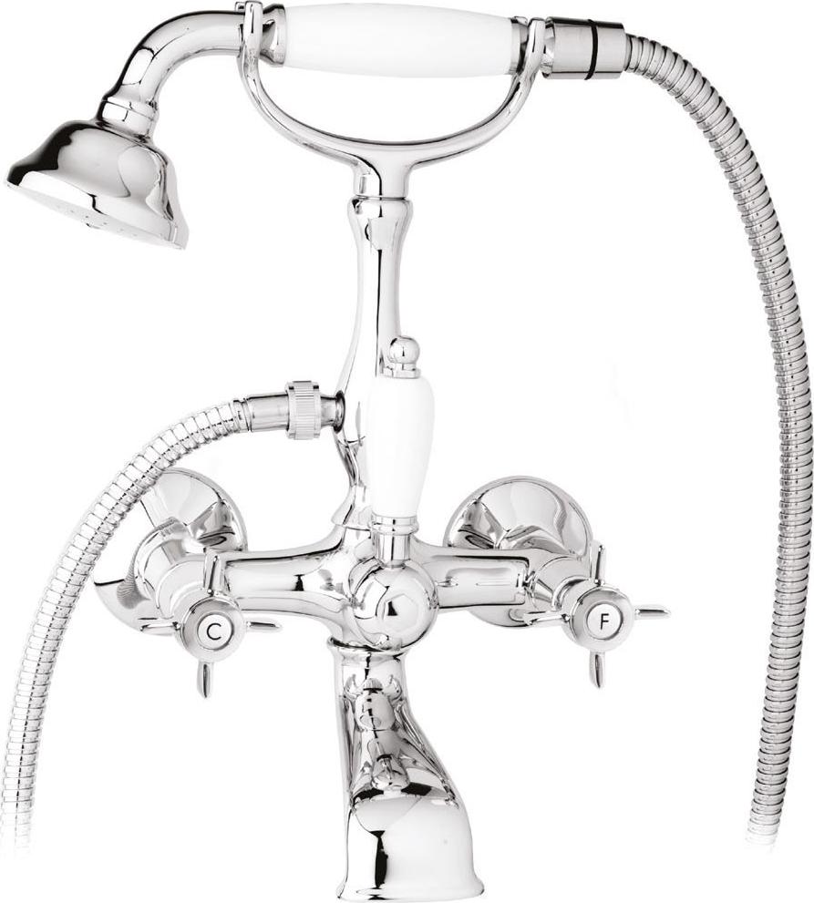 Смеситель для ванны с душем Cezares LORD-VD-01-Bi (хром/белый)