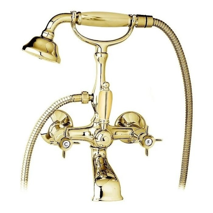 Смеситель для ванны с душем Cezares LORD-VD-03/24-M (золото 24 карат)