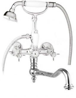 Смеситель для ванны с душем Cezares LORD-VDF-01-Bi (хром/белый)