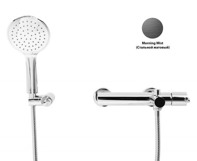 Смеситель для ванны с душем Cezares LEAF-VD-L-MM (стальной матовый)