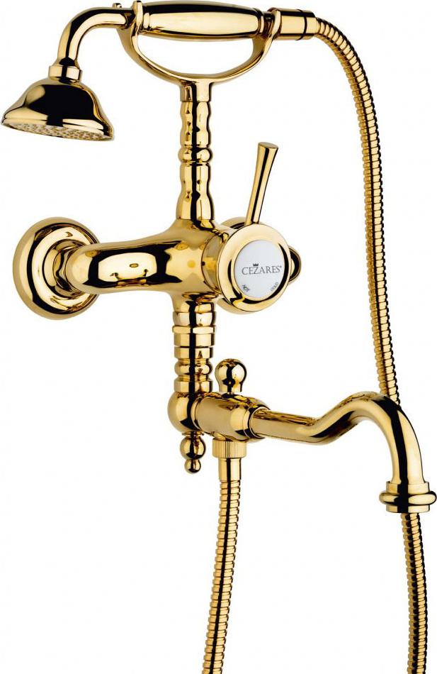 Смеситель для ванны с душем Cezares GIUBILEO-VDFM2-03/24 (золото 24 карат)